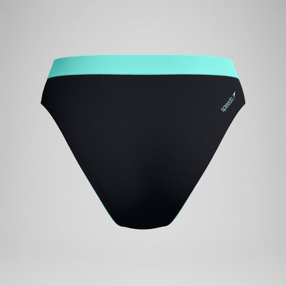 FLU3NTE Colourblock Hi Waist Bikini Bottom Black | Speedo