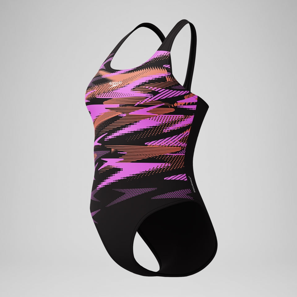 HyberBoom Placement Swimsuit Black/Coral | Speedo