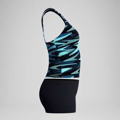 HyberBoom Tankini Black/Turquoise | Speedo