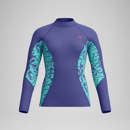 Printed Long Sleeve Rash Top Blue/Green | Speedo
