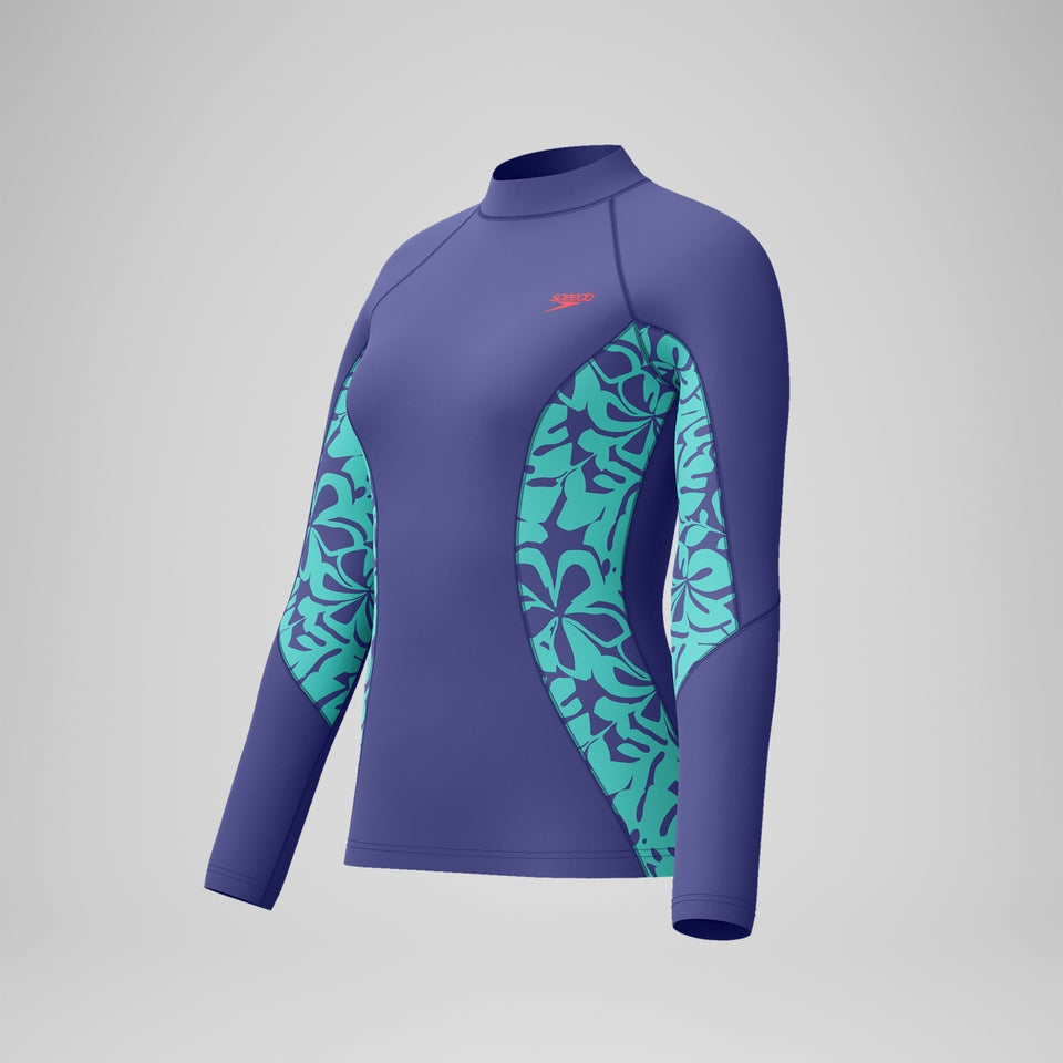 Printed Long Sleeve Rash Top Blue/Green | Speedo