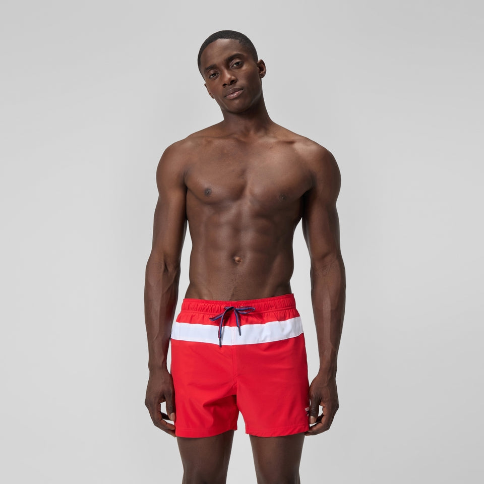 Jetstream 16'' Striped Colourblock Swim Shorts Red/White | Speedo