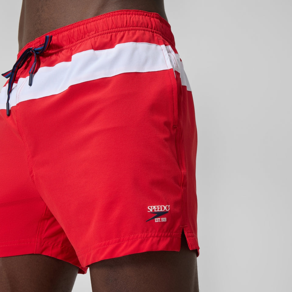 Jetstream 16'' Striped Colourblock Swim Shorts Red/White | Speedo