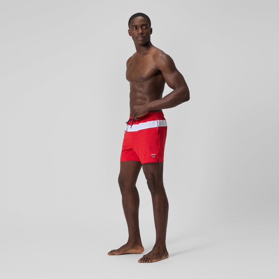 Jetstream 16'' Striped Colourblock Swim Shorts Red/White | Speedo