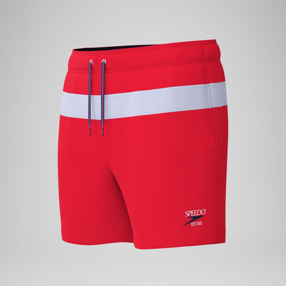 Jetstream 16'' Striped Colourblock Swim Shorts Red/White | Speedo