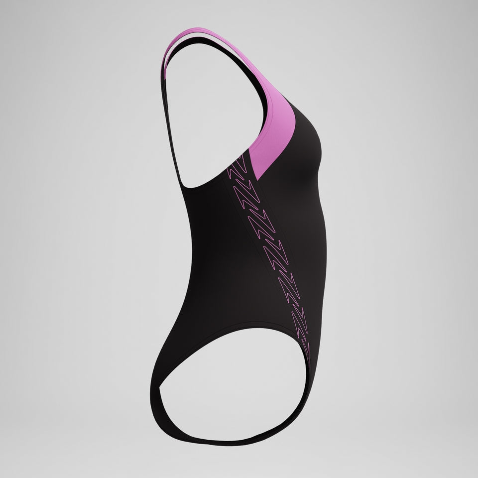 HyberBoom Splice Racerback Swimsuit Black/Pink | Speedo