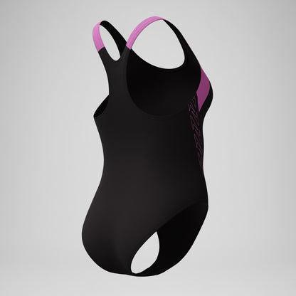 HyberBoom Splice Racerback Swimsuit Black/Pink | Speedo