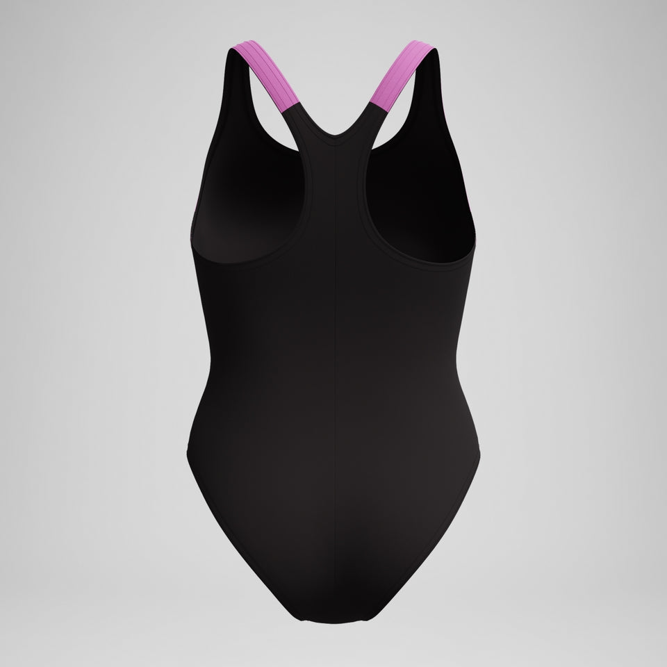 HyberBoom Splice Racerback Swimsuit Black/Pink | Speedo