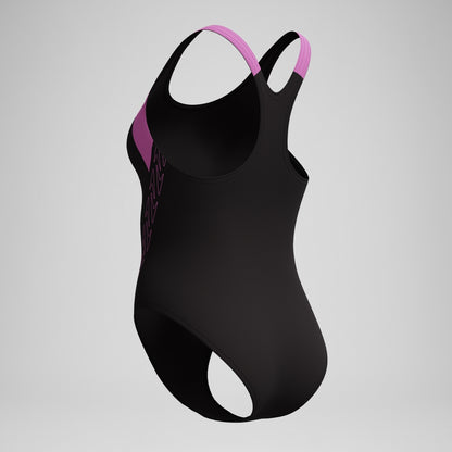 HyberBoom Splice Racerback Swimsuit Black/Pink | Speedo