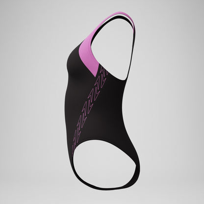 HyberBoom Splice Racerback Swimsuit Black/Pink | Speedo