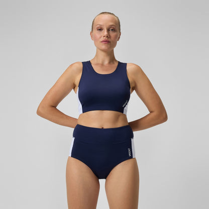 Jetstream Colourblock Banded Boyleg Bikini Bottom Navy/White | Speedo