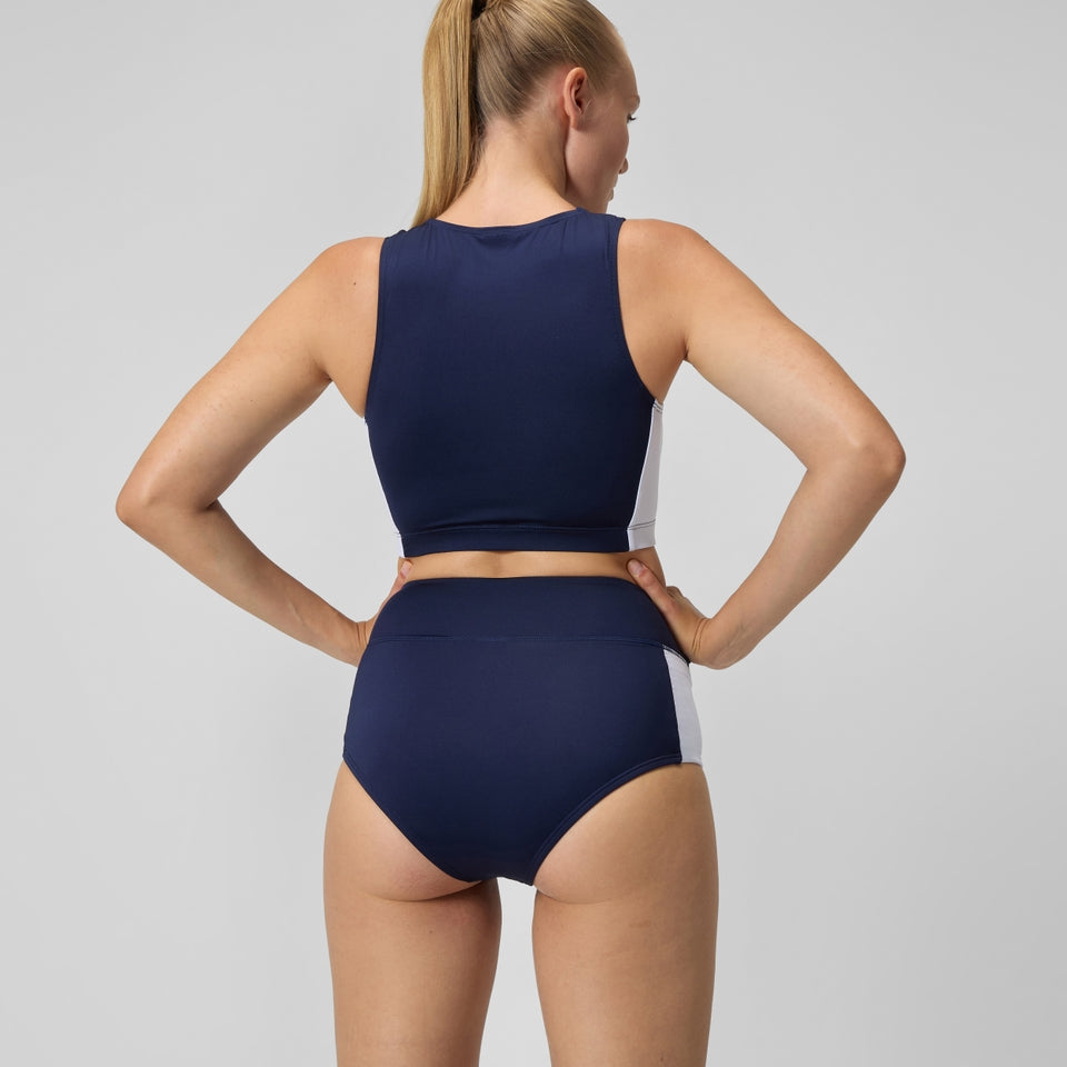 Jetstream Colourblock Banded Boyleg Bikini Bottom Navy/White | Speedo