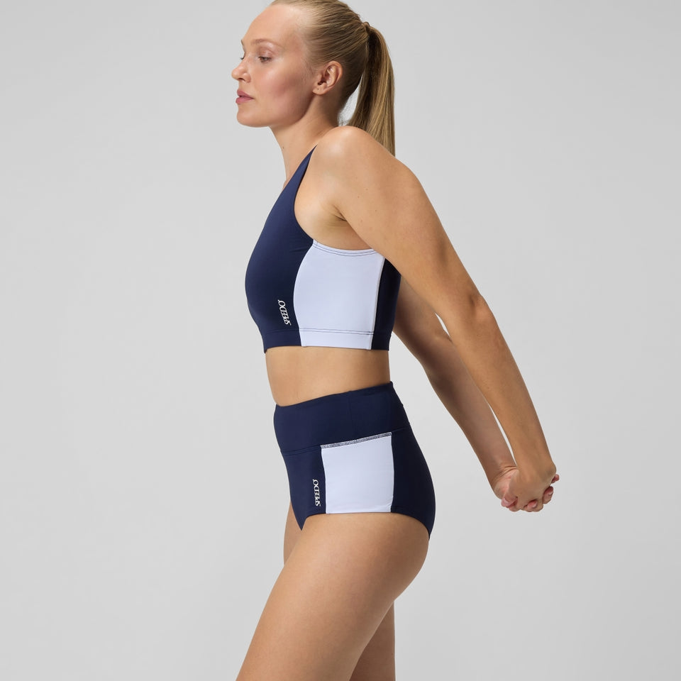 Jetstream Colourblock Banded Boyleg Bikini Bottom Navy/White | Speedo