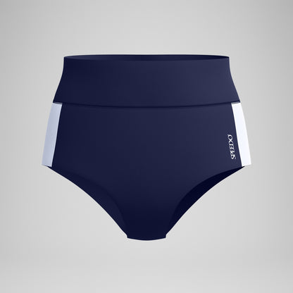 Jetstream Colourblock Banded Boyleg Bikini Bottom Navy/White | Speedo