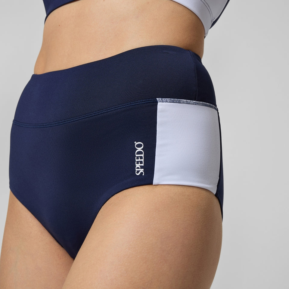 Jetstream Colourblock Banded Boyleg Bikini Bottom Navy/White | Speedo