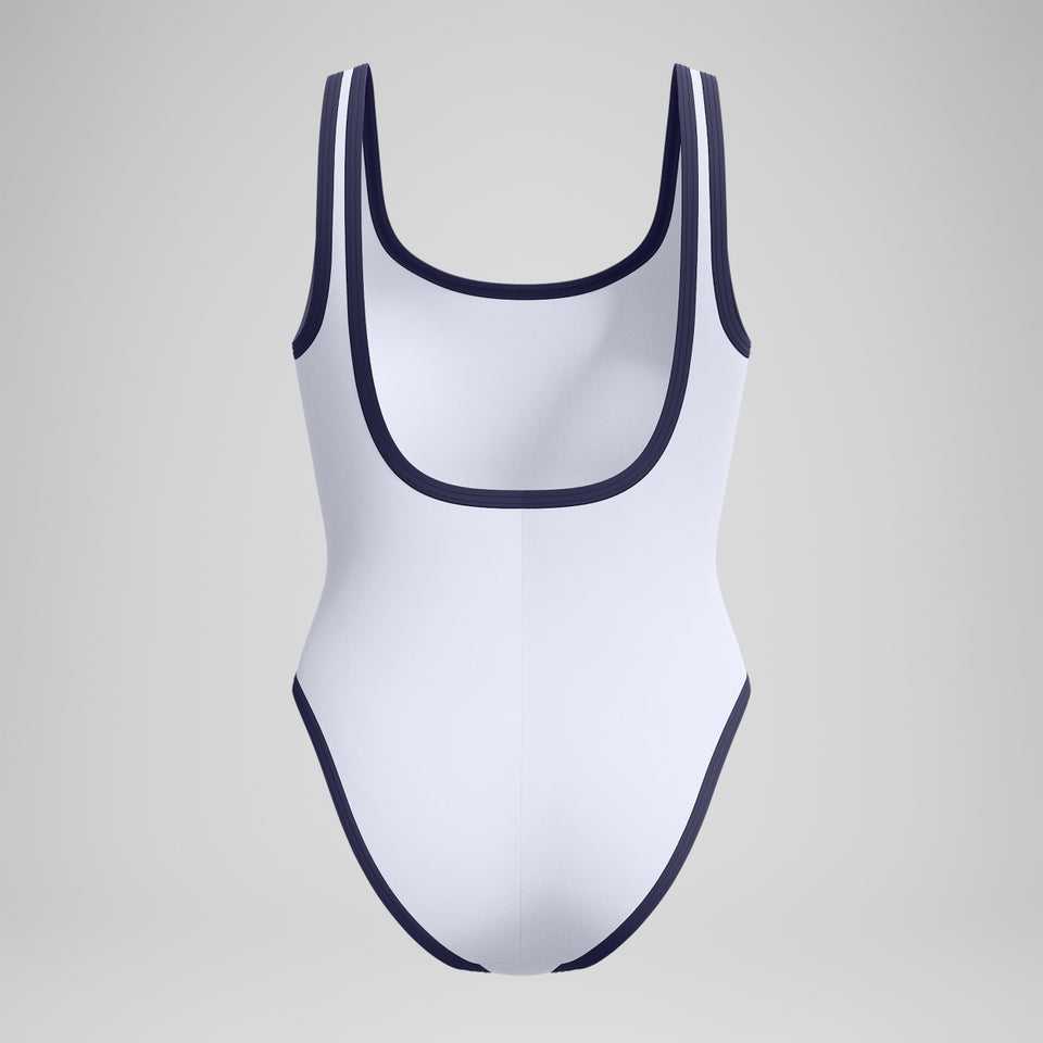 Jetstream Solid Scoop Bound Swimsuit White/Navy | Speedo