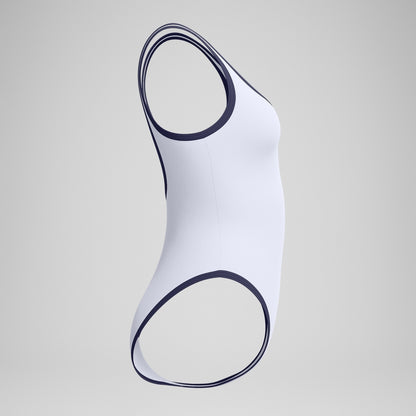 Jetstream Solid Scoop Bound Swimsuit White/Navy | Speedo