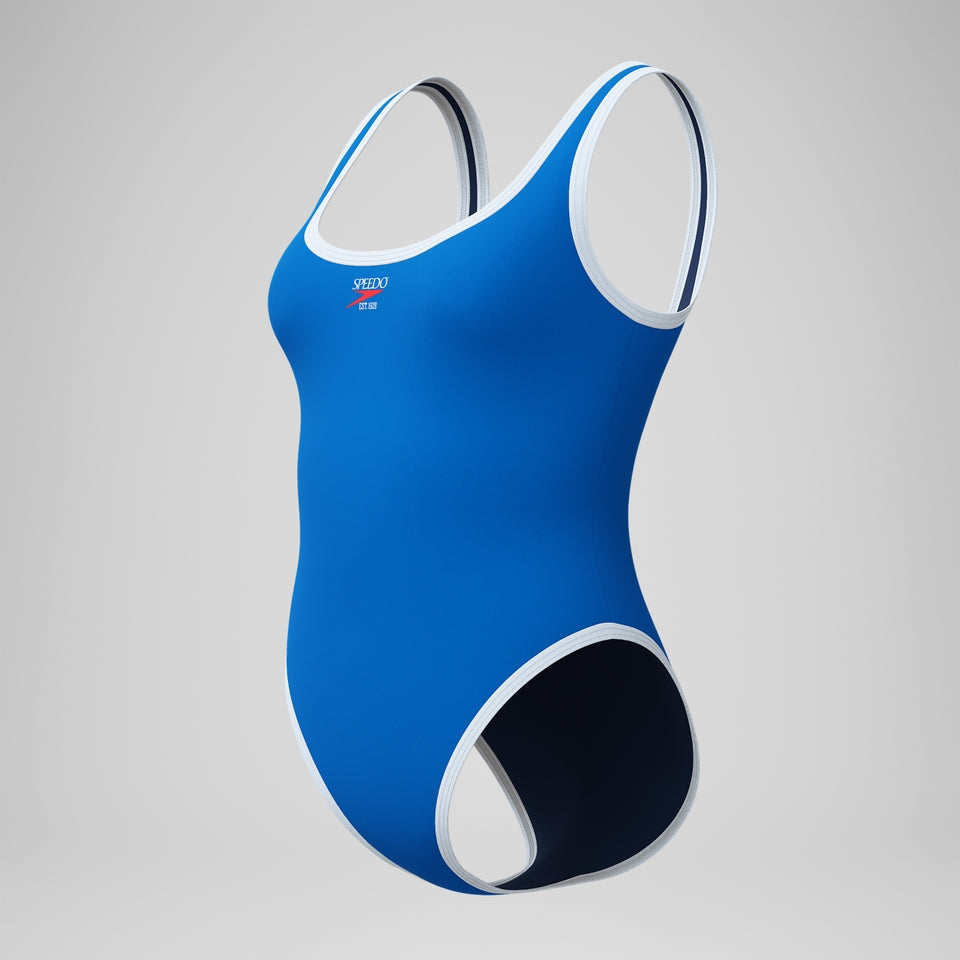 Jetstream Solid Scoop Bound Swimsuit Blue/White | Speedo