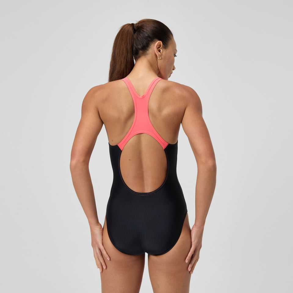 Medley Logo Swimsuit Black/Coral | Speedo