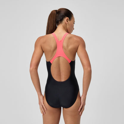 Medley Logo Swimsuit Black/Coral | Speedo