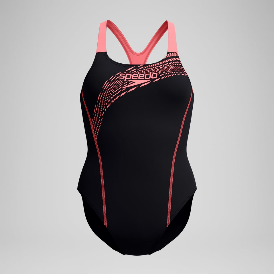 Medley Logo Swimsuit Black/Coral | Speedo