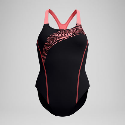 Medley Logo Swimsuit Black/Coral | Speedo