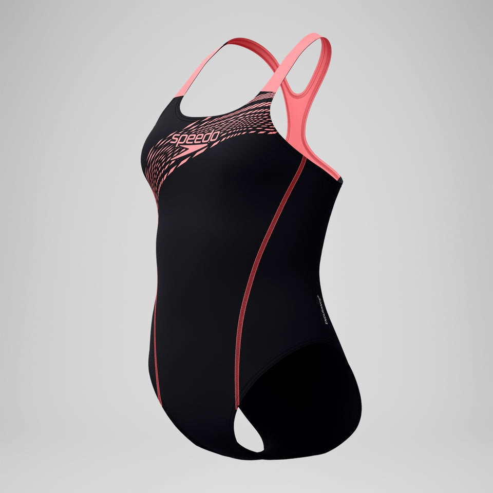 Medley Logo Swimsuit Black/Coral | Speedo