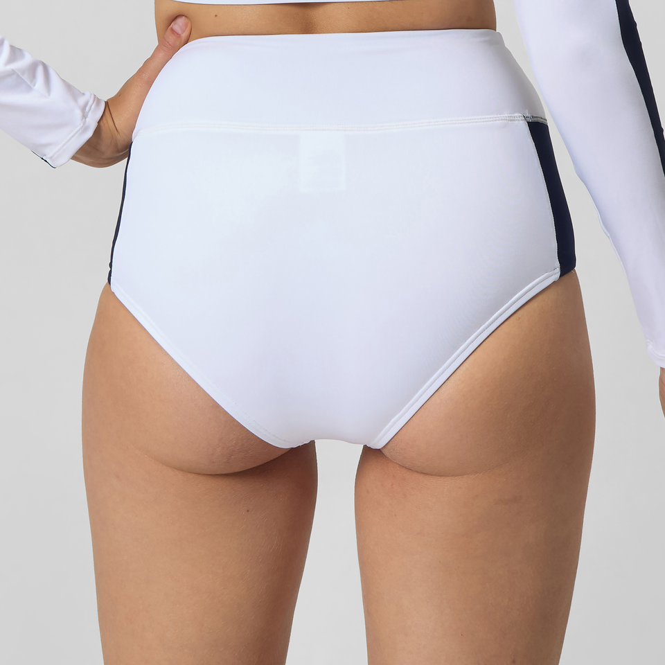 Jetstream Colourblock Banded Boyleg Bikini Bottom White/Navy | Speedo
