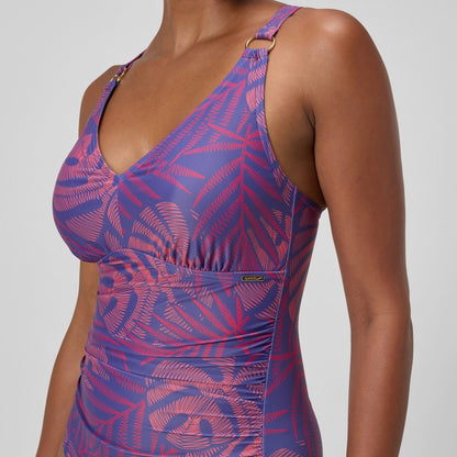 Shaping V Neck Swimsuit Pink/Orange | Speedo