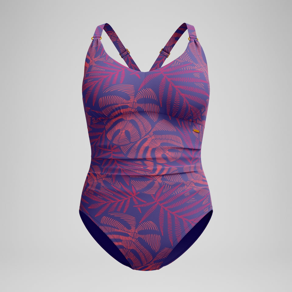 Shaping V Neck Swimsuit Pink/Orange | Speedo