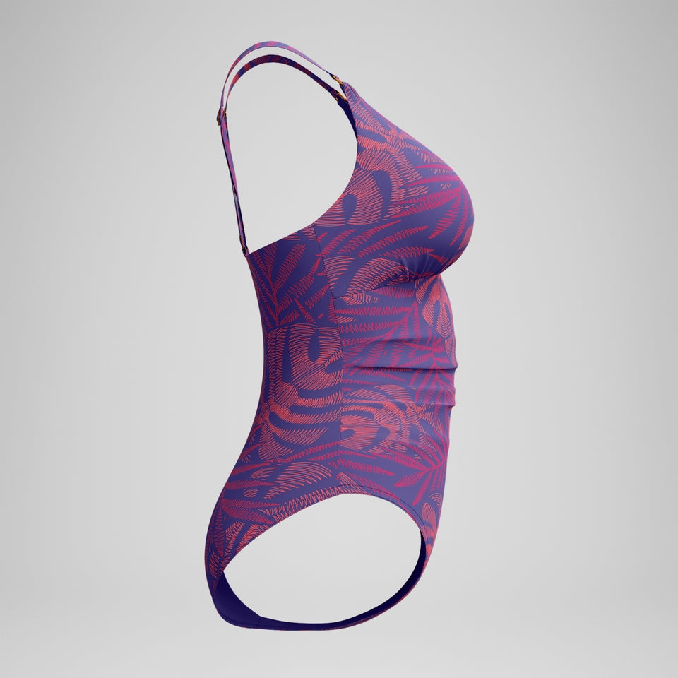 Shaping V Neck Swimsuit Pink/Orange | Speedo