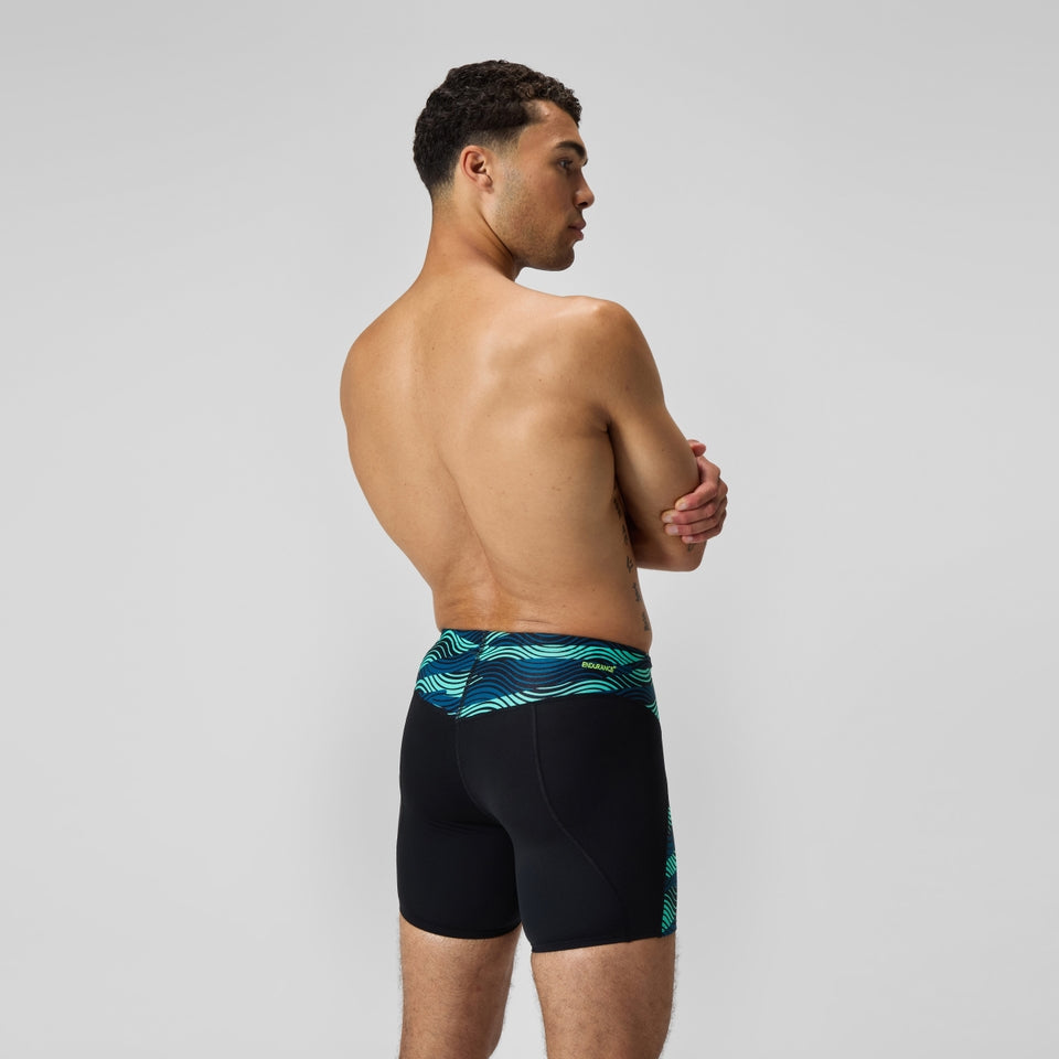 Endurance+ Max Splice Mid Jammer Black/Turquoise | Speedo