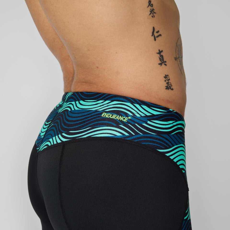 Endurance+ Max Splice Mid Jammer Black/Turquoise | Speedo
