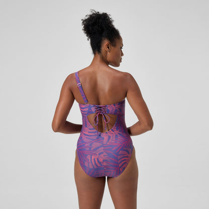 Shaping Asymmetric Swimsuit Pink/Orange | Speedo