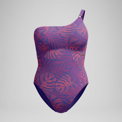 Shaping Asymmetric Swimsuit Pink/Orange | Speedo