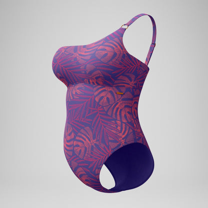 Shaping Asymmetric Swimsuit Pink/Orange | Speedo
