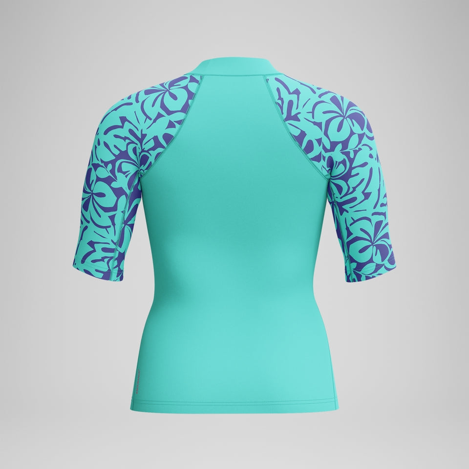 Printed Short Sleeve Rash Top Turquoise | Speedo