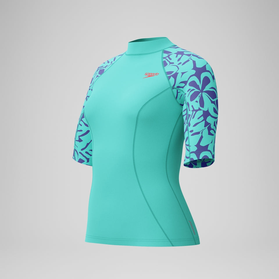 Printed Short Sleeve Rash Top Turquoise | Speedo