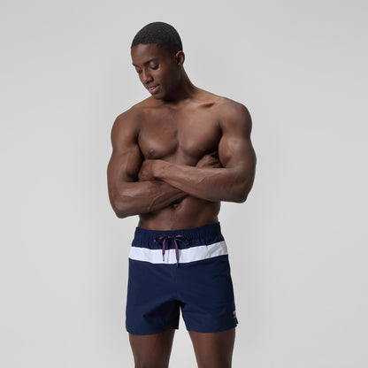 Jetstream 16'' Striped Colourblock Swim Shorts Navy/White | Speedo