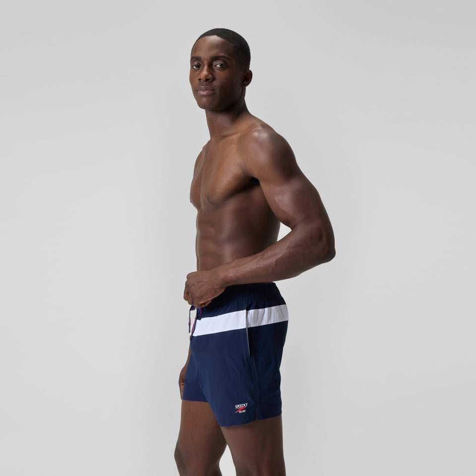 Jetstream 16'' Striped Colourblock Swim Shorts Navy/White | Speedo