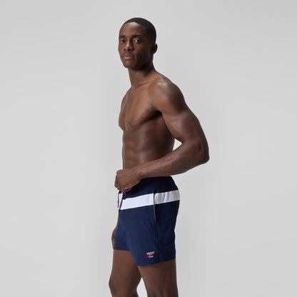 Jetstream 16'' Striped Colourblock Swim Shorts Navy/White | Speedo