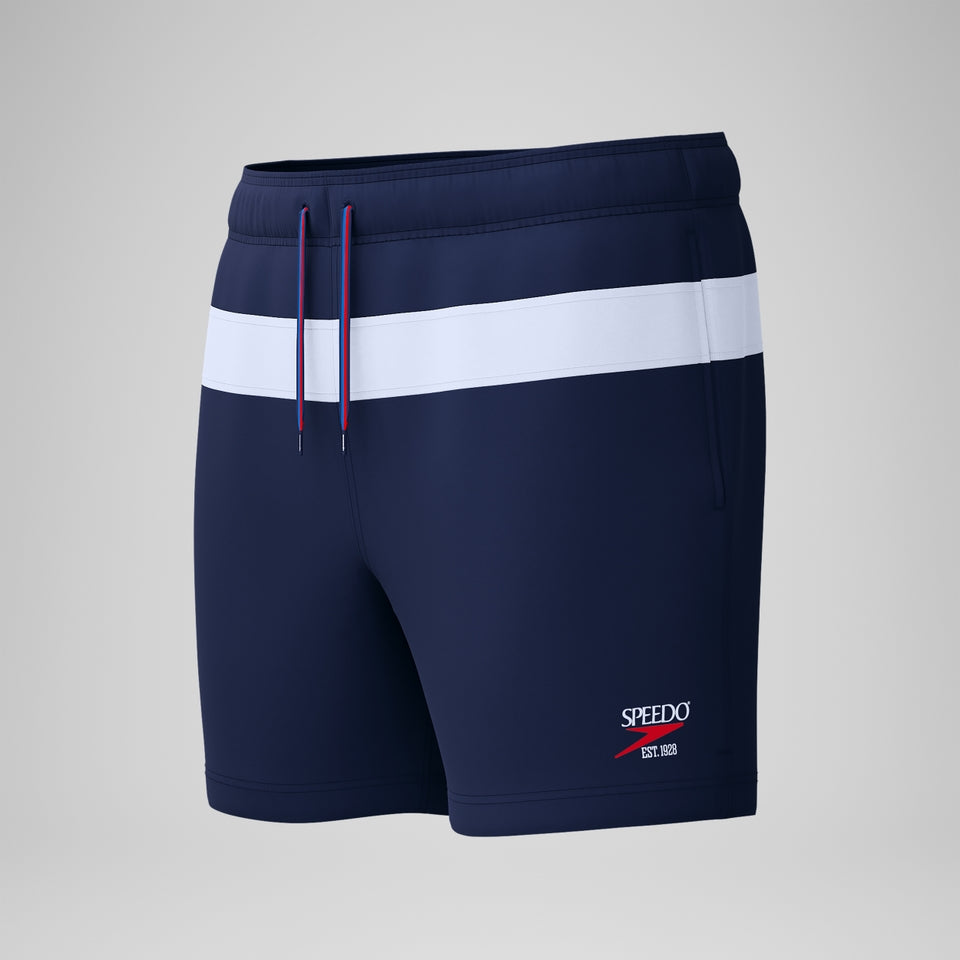Jetstream 16'' Striped Colourblock Swim Shorts Navy/White | Speedo