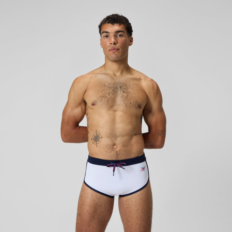 Jetstream 3.5'' Logo Brief White/Navy | Speedo