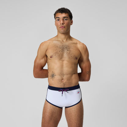 Jetstream 3.5'' Logo Brief White/Navy | Speedo