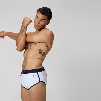 Jetstream 3.5'' Logo Brief White/Navy | Speedo