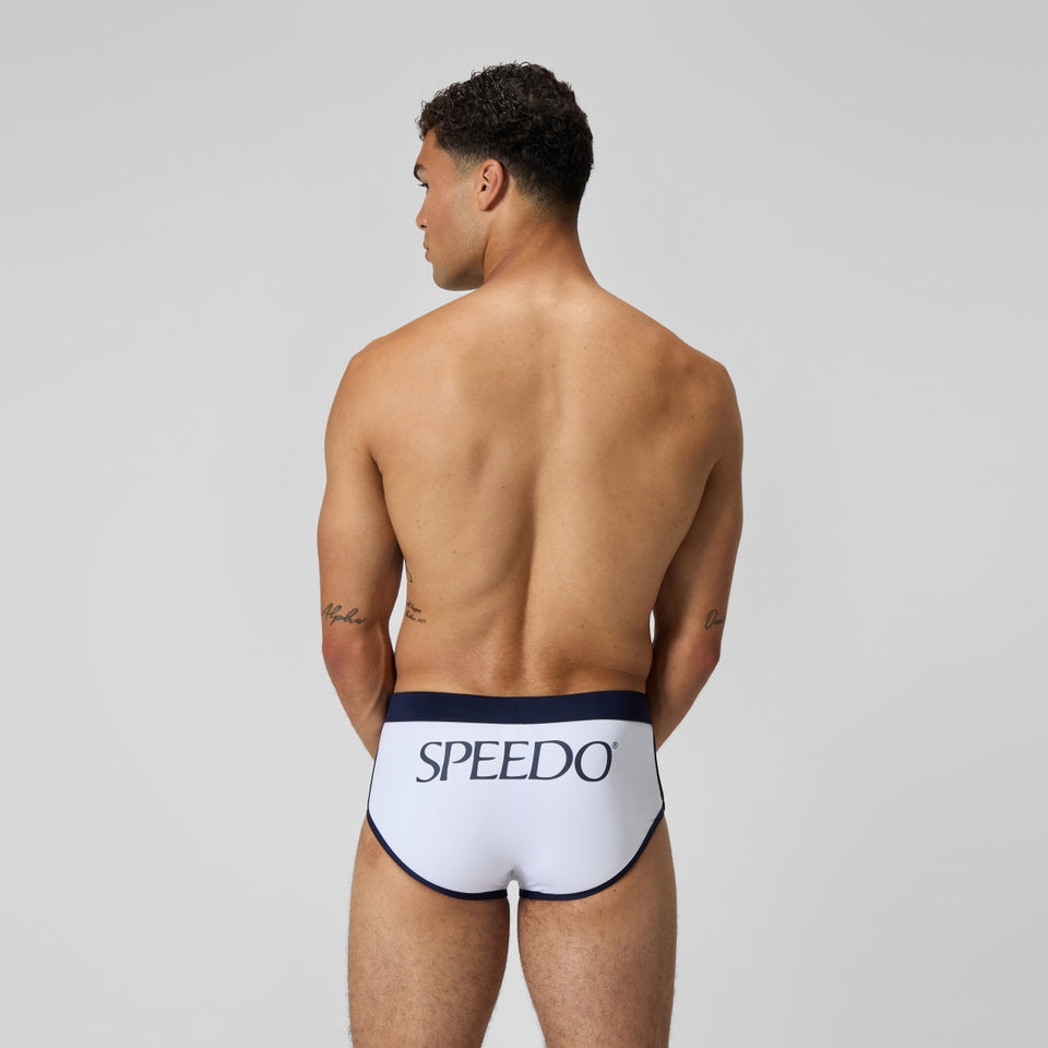 Jetstream 3.5'' Logo Brief White/Navy | Speedo