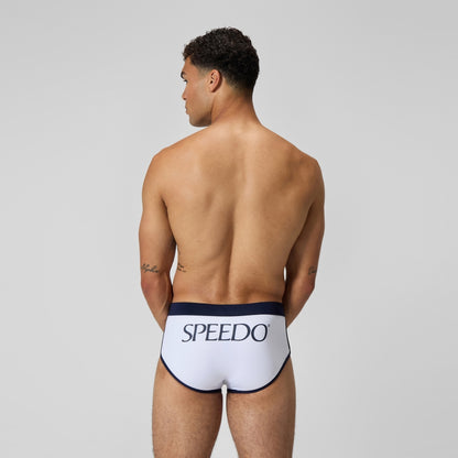 Jetstream 3.5'' Logo Brief White/Navy | Speedo