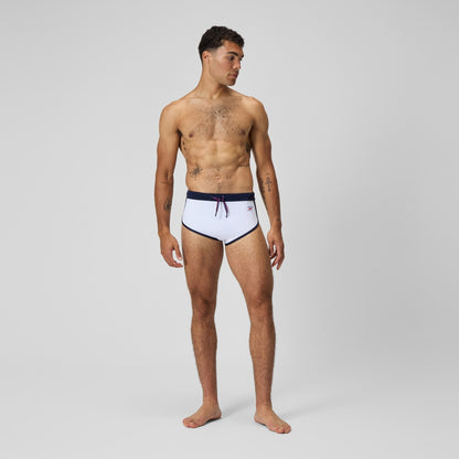 Jetstream 3.5'' Logo Brief White/Navy | Speedo
