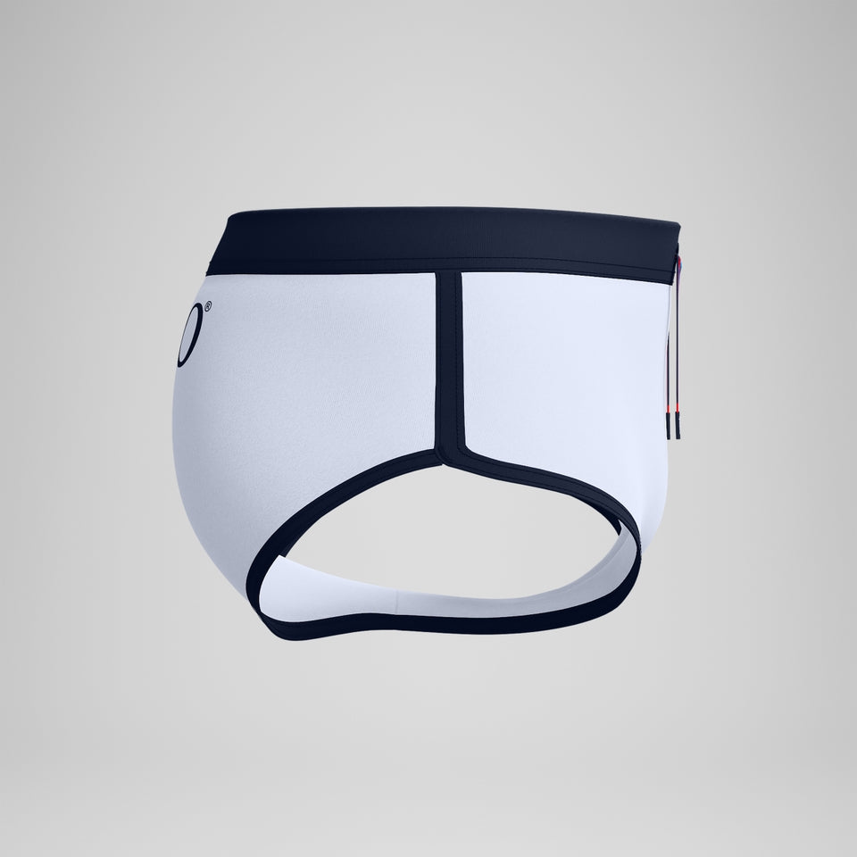 Jetstream 3.5'' Logo Brief White/Navy | Speedo