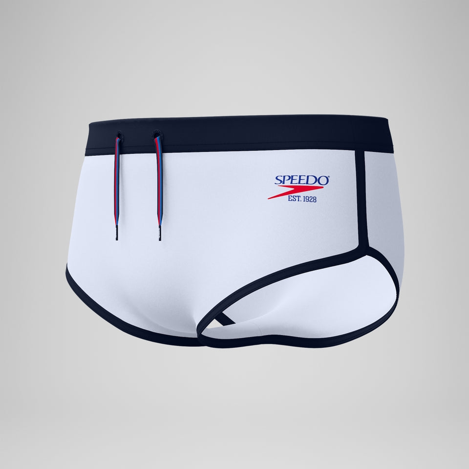 Jetstream 3.5'' Logo Brief White/Navy | Speedo